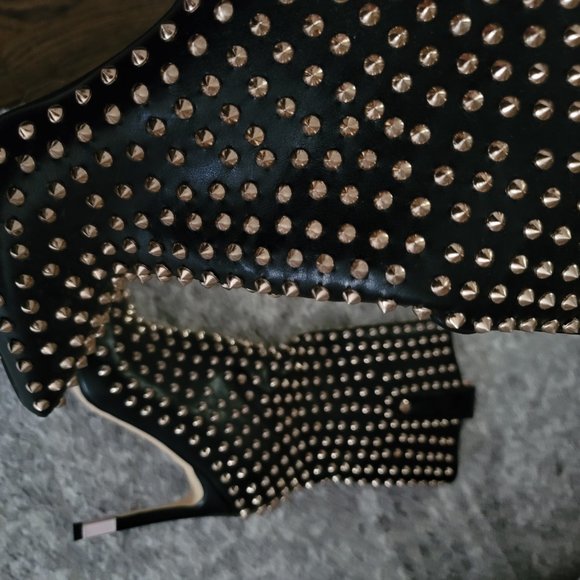 Black Spiked Booties - Picture 2 of 5